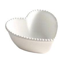 WEAVILUX Heart Bowls for Food Ceramics White 1Pcs