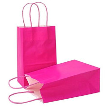 Magenta Mini-Geschenktüten aus Papier mit Henkeln (4,7 x 2,4 x 6 cm)