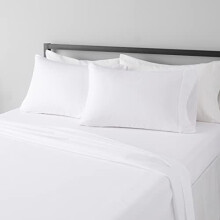 Ensemble de draps 4 pièces en microfibre légère, ultra douce et respirante, avec poches profondes de 35,5 cm (14 pouces), format King, blanc