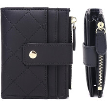 Small Wallet for Women,Leather Bifold Card Holder Ladies Wallets RFID Blocking Wallets Zipper Coin Pocket with ID Window(green)