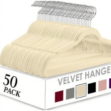 50-Pack Velvet Hangers with Non-Slip Surface & Swivel Hook