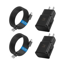 Cábla Muirir Thapa Android Cineál-C ZC (12FT), Pacáiste 2, comhoiriúnach le Samsung Galaxy S10/S9/S8/S23/S22/S21Ultra/S20/Note20/10/9/8/Z Flip