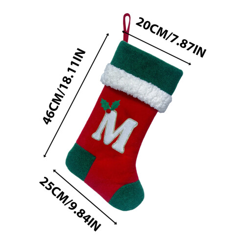 DAMAI kerstkousen van rood fluweel, 45 cm, met initialen 1