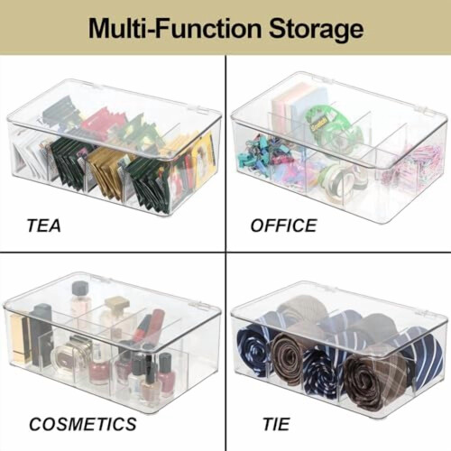 Clear 16-Compartment Storage Box with Lid and Removable 2