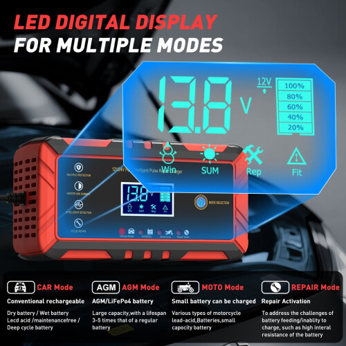 Inteligentná nabíjačka batérií 12V/24V8A s teplotnou kompenzáciou 2