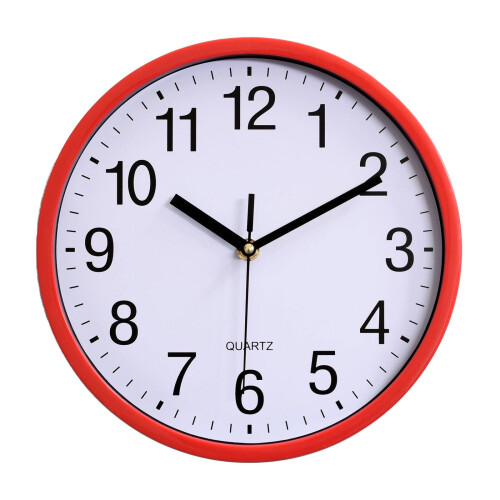 Designice 10 Inch Wall Clock, Lightweight Plastic, Quartz