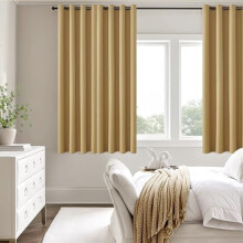 Mustard Yellow 100% Blackout Curtains, 52x63", 2 Panels, Grommet Top, Thermal Insulated & Soundproof – Compatible with Standard Rods