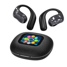Trådlösa hörlurar med pekskärm i fullfärg, öppet Bluetooth-headset, öppna Bluetooth-hörlurar med lädertextur, öronsnäckor, trådlösa