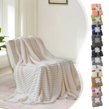 Throw Blanket for Couch, Soft and Thick Double Layer Throw Blanket, Lightweight Plush Fuzzy Luxury Winter Blanket Microfiber, White