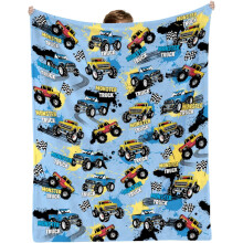 Couverture légère en polaire douce à motif tracteur bleu pour hommes, femmes et bébés, 127 x 102 cm. Idéale comme cadeau d'anniversaire.
