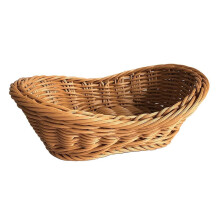 1 Pc Wicker Woven Fruit Basket, Bread Tray & Snack Basket – Rattan Storage for Kitchen, Bathroom, Tabletop – Compatible with Ingots-Shape Design