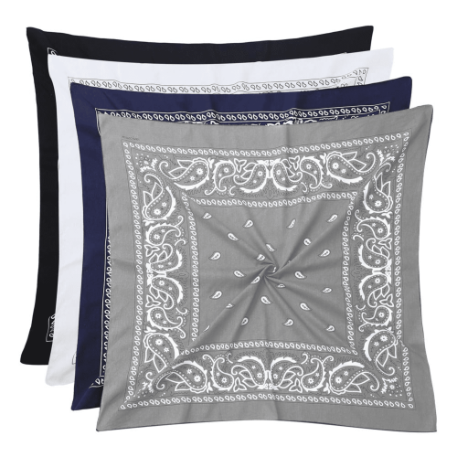 Unisex Polyester Bandana Set – 4 Pack, 54cm Square