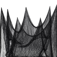 PH14 Yards Griezelige Zwarte Stof, Enge Spookachtige Stof, 78,7 Inch Breed, Griezelig Gaasdoek, Spinnenwebben Decoratie