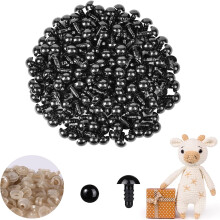 Occhi di sicurezza neri da 9 mm per amigurumi con rondelle (200 pezzi)