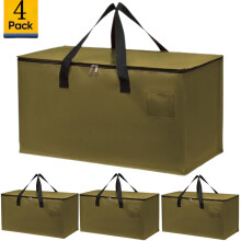 4-Pack 90L Extra-Large Moving Bags Army Green