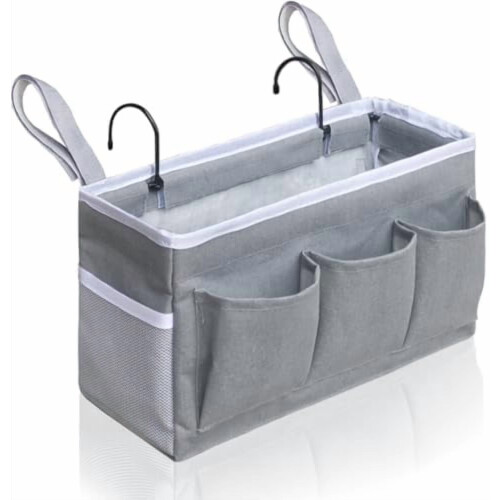 Organizer da comodino a 3 tasche – Cotone e lino, 38 pezzi
