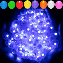 100 guirlandes lumineuses LED bleues pour ballons, mini guirlandes rondes étanches pour ballons et lanternes – Idéales pour les fêtes, mariages,