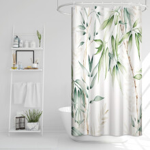 Green Bamboo Shower Curtain 36x72 in, Waterproof Polyester