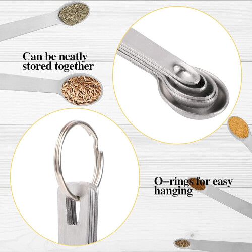 Mini Stainless Steel Measuring Spoons Set 5 pcs 2