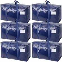 Extra Large Heavy-Duty Foldable Moving Bags 6-Pack
