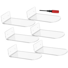 Doorzichtige acryl zwevende schoenenrekken voor wandmontage, 6 stuks