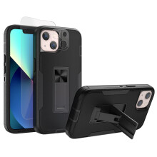 Capa para iPhone 13 com suporte e protetor de tela, 6,1 polegadas.