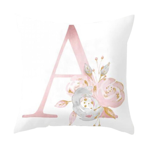 Engelsk Alfabet Blomsterpudebetræk 45 cm 2