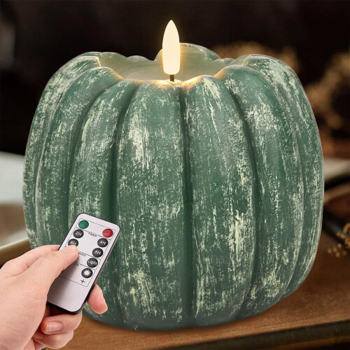 Flameless Pumpkin Candle with Remote Control – 5.3"