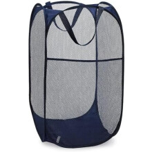 Zusammenklappbarer Wäschekorb aus Netzgewebe, 35,5 x 35,5 x 61 cm, Marineblau