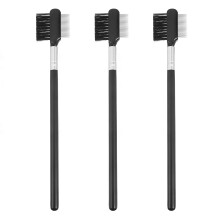 Juego de 3 peines de doble extremo para cejas y pestañas con dientes metálicos, herramienta de maquillaje para mujeres y niñas (Estilo 2)