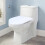Couvercle de couvercle de toilette blanc extensible et lavable avec élastique 5