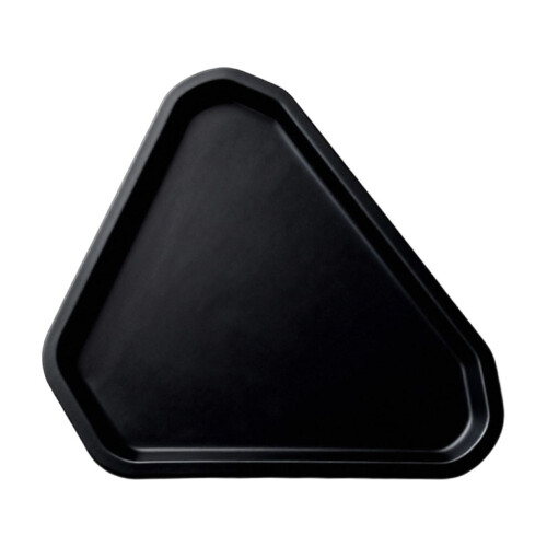 Bandeja triangular preta de plástico para servir, 40 x 29,6 cm 1