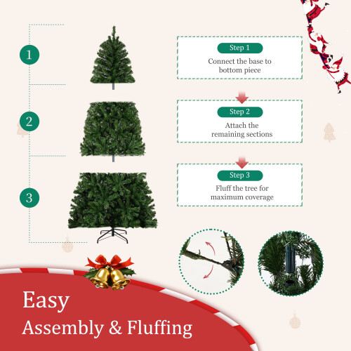 EDX Christmas Tree 6ft pre-lit with 250 color-changing LEDs 2