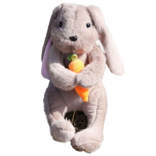 Påskehare-kosedyr 40 cm, myk kosete kanin med gulrot – søt juledekorasjon og gave til barn, kompatibel med påsketemaer