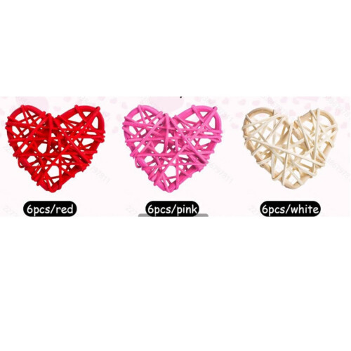 Rattan Heart Decorations Natural Woven 24 pcs 2
