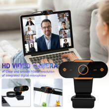 Cámara de seguridad interior HD 1080p con micrófono, gran angular de 110, conexión Wi-Fi inalámbrica – Compatible con Alexa y Google Assistant