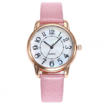Casual dameshorloge met quartz uurwerk en leren band, geschikt voor smalle polsen. Analoge dameshorloges voor dames.