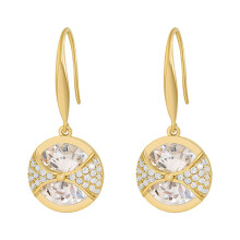 1 Pair Hook Earrings Round Pendant Rhinestone Jewelry Delicate Long Lasting Drop Earrings for Wedding Rhinestone,Al