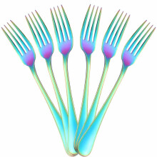 Rainbow 6-teiliges Essbesteck-Set, Edelstahl 18/10, 20 cm, spülmaschinenfest, kompatibel mit modernen Küchen