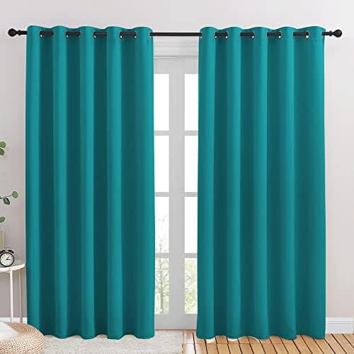 Πάνελ κουρτινών συσκότισης Peacock Teal (70x84", σετ 2 τεμαχίων) – Θερμομονωτικά, με