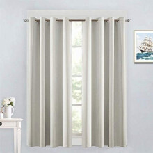 Blackout Curtains Room Darkening Thermal Insulated Grommet top Window Curtains for Living Room, 52 x 54 Inch, Light Beige, 2 Panels