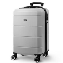 LUGG 20 Inch Jetset Lightweight Travel Carry On Suitcase, 55 x 35 x 23 cm, 37L, Silver