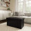 Storage Ottoman Faux Leather 30 Inch Black 5