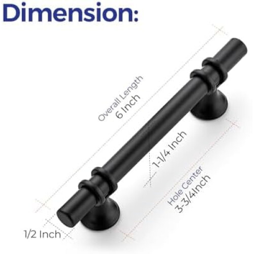 Matte Black Cabinet Pulls 5 Pack – 127mm Length, 76mm 2