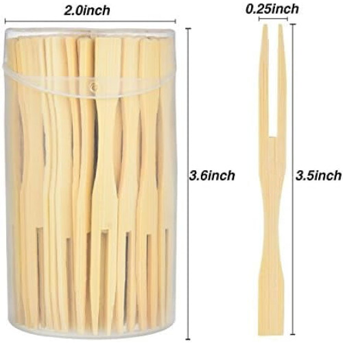 Mini fourchettes en bambou 3,5 pouces (8,9 cm) - 200 pièces 1