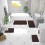 Tapete de banheiro em chenille marrom, 119 x 61 cm (47 x 24 polegadas), com base de borracha. 2