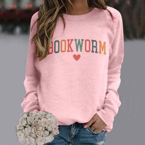 Women's Printed Long Sleeve Crewneck Sweatshirt Fleece 1