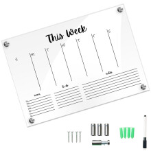 2Sets Acryl Wandkalender Transparent Beschreibbar Mit Marker Und