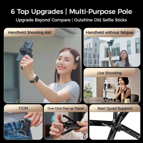 Μαγνητικό stick selfie με μαγνήτη N52, πτυσσόμενο 11cm 1
