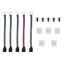 2Ensembles Raccords Flexibles 4 Pins Multicolores Pour Bandes LED Rgb